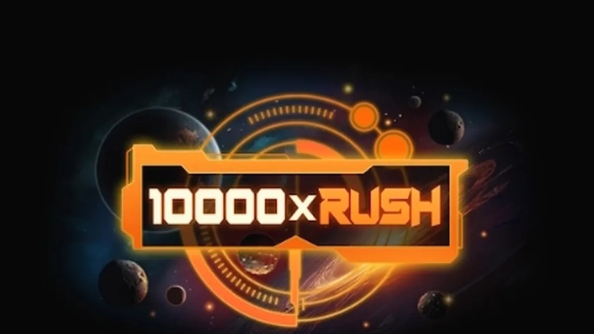 Tampilan antarmuka game slot 10000 x Rush di layar smartphone